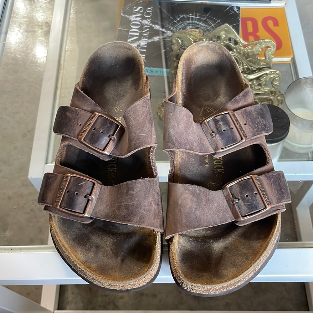 Birkenstock Brown Nubuck Leather Arizona Footbed Sandals Size 39